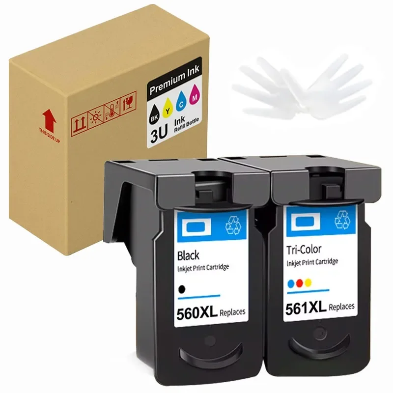 3U PG 560 CL 561 XL Ink Cartridge Compatible Replacement for Canon PIXMA TS5350 TS5351 TS5352 TS5353 TS7450 TS7451 Printer