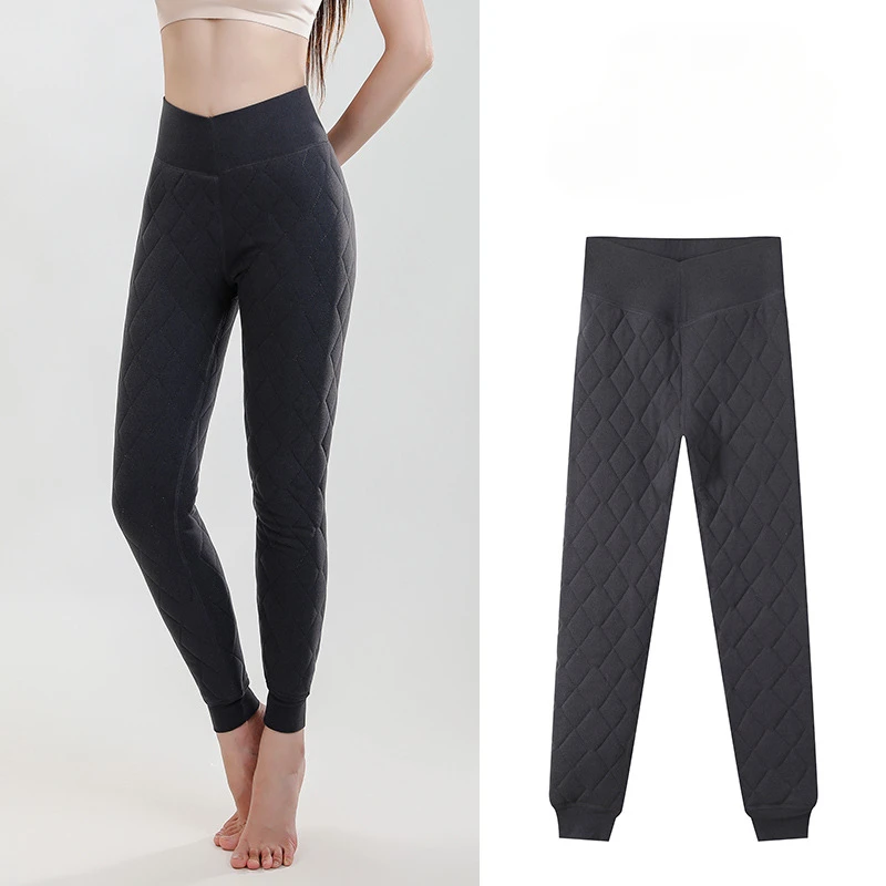 Pantalones cálidos de lana para mujer, mallas gruesas de algodón, resistentes al frío, Invierno