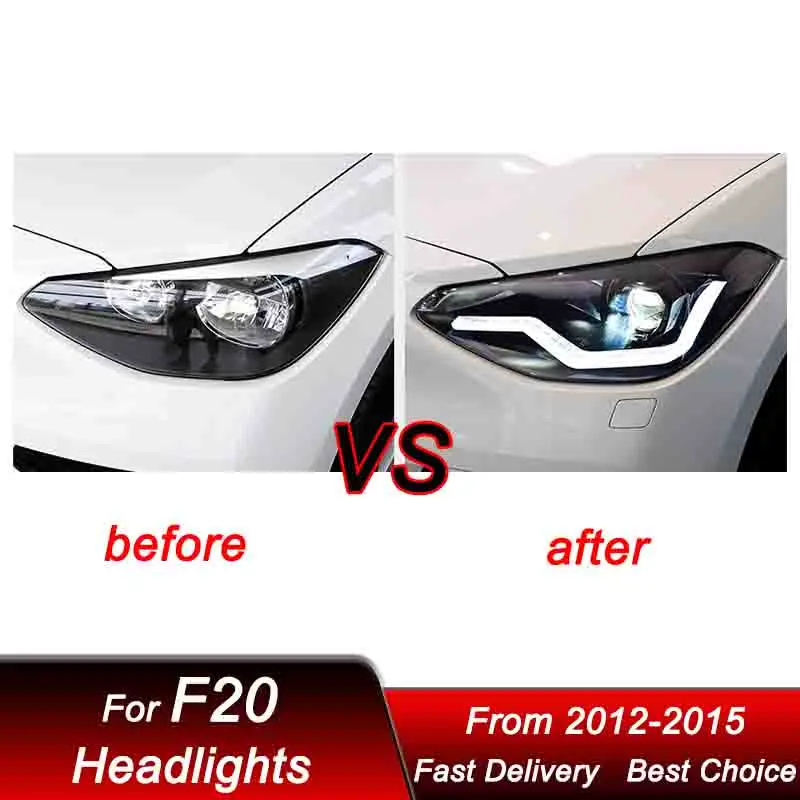 Car Led Headlights For BMW 1 series F20 2012-2014 new style FULL LED Headlamp Assembly Upgrade Projector Lens Accessories Kit