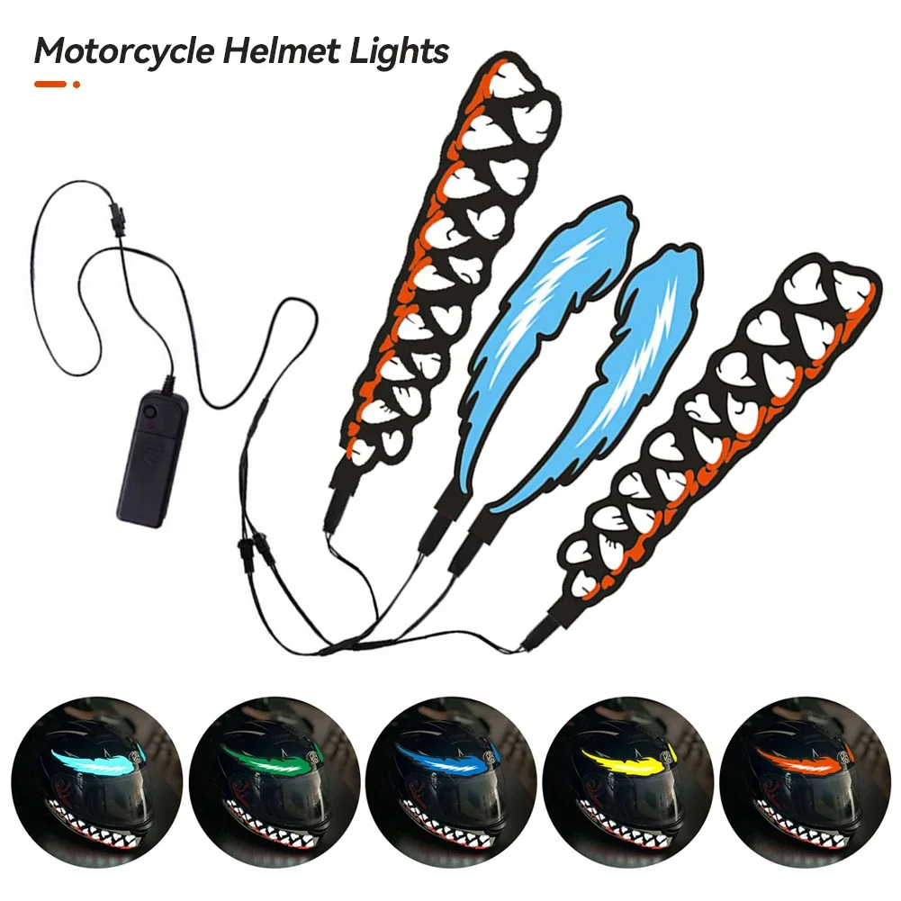 Motocycle Helmet Light Riding Signal cold Light Moto Helmet accessories 3 Mode Helmet Waterproof Strip Sticker  Warning Lights