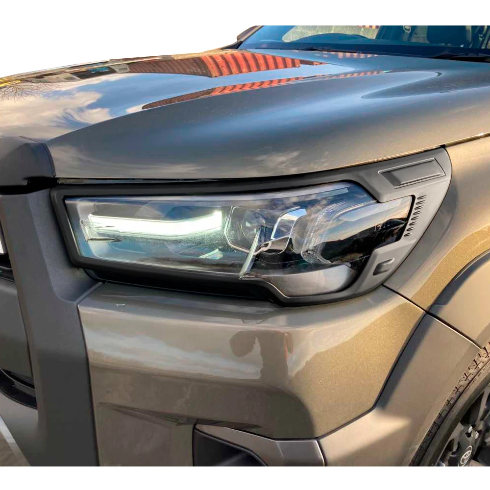 Front Headlight Cover Lamp Protector Surround Head Light Cover for Toyota Hilux 2021-2024 year Models 4X4 Auto Part Car Styling