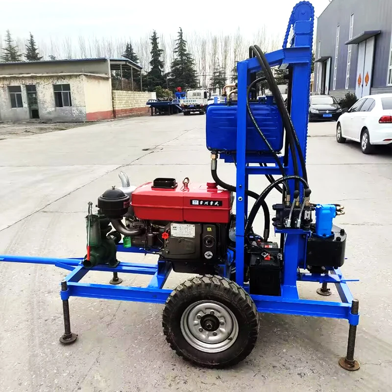 

Customized Mobile Flexible Water Well Drilling Rig Diesel Hydraulic 30HP High Performance 100m Drilling Wheel Crawler Optional