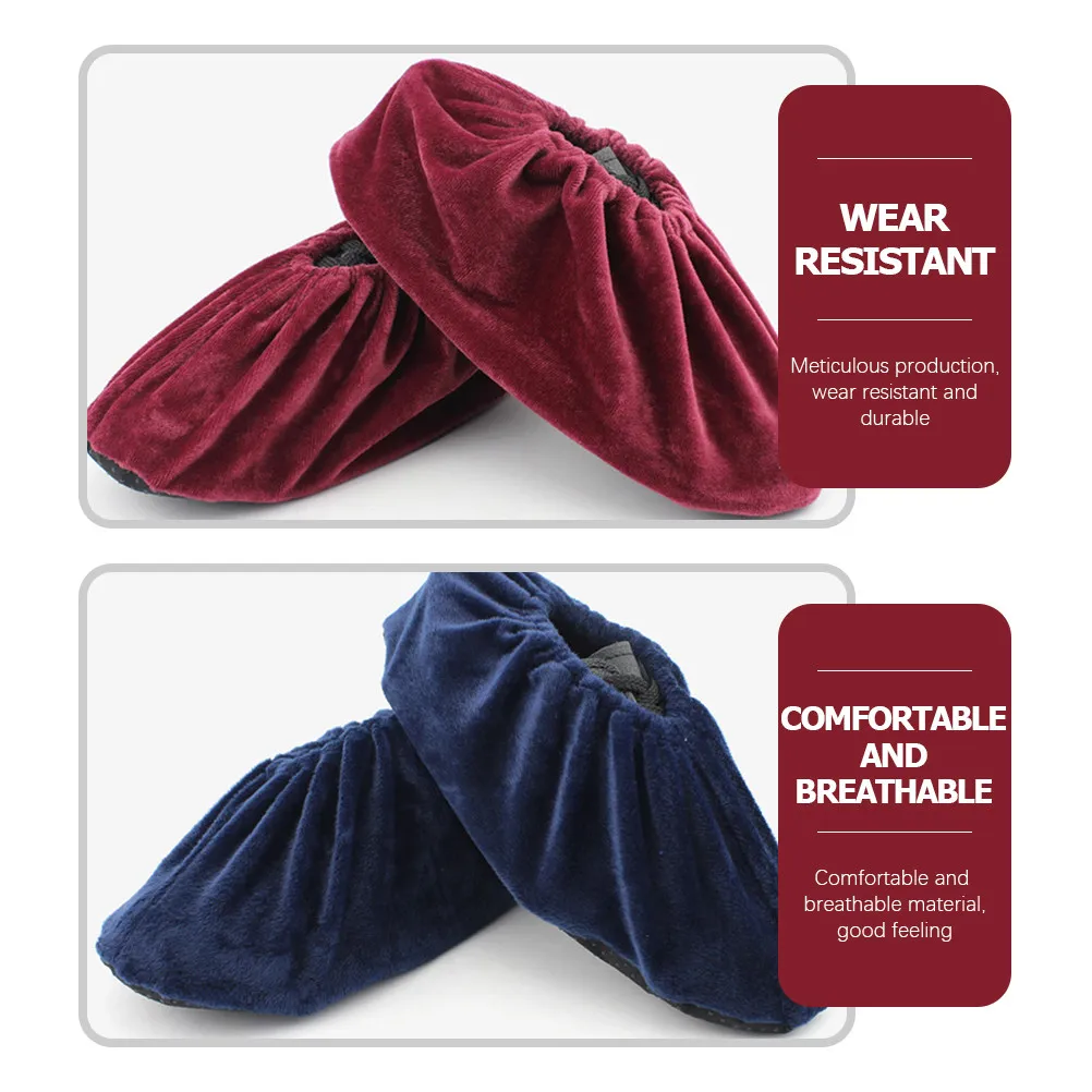 6Pairs Washable Reusable Shoe Covers Breathable Comfortable Non Skid Cloth Overshoes for Home Office Hotel Workplace Museum