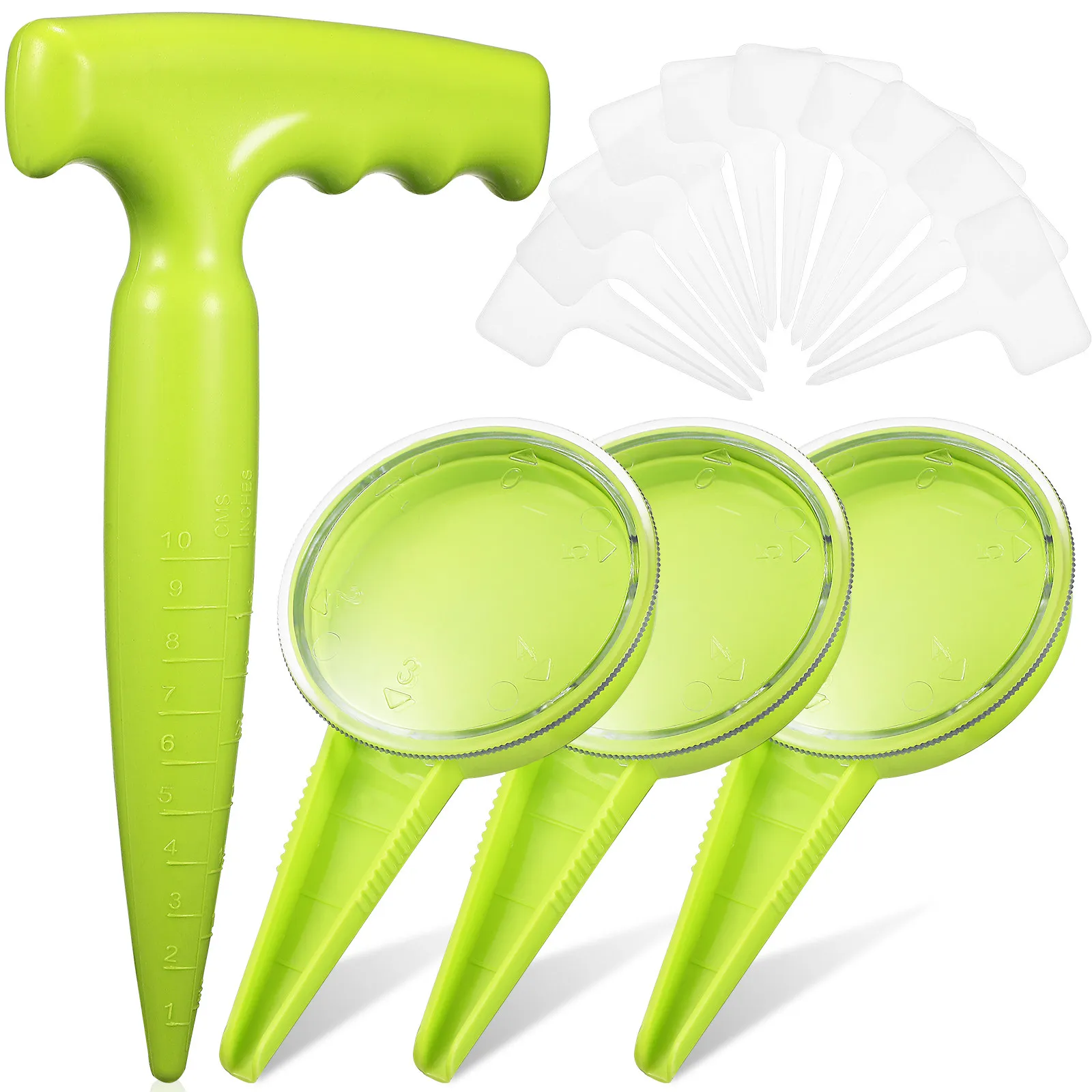 

14Pcs Seed Dispenser Hand Tool Set Adjustable Garden Planter with Dibbler and Plant Labels Gardening Sowing Seed Dispenser Tool