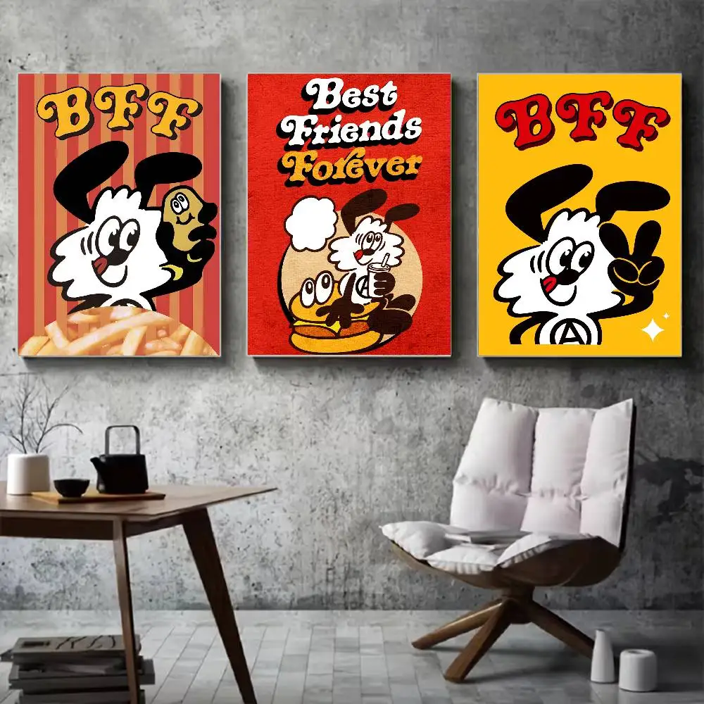 Pôster fofo de desenho animado V-Verdy para decoração moderna em escritórios domésticos, quartos, salas de estar, cozinhas, banheiros.