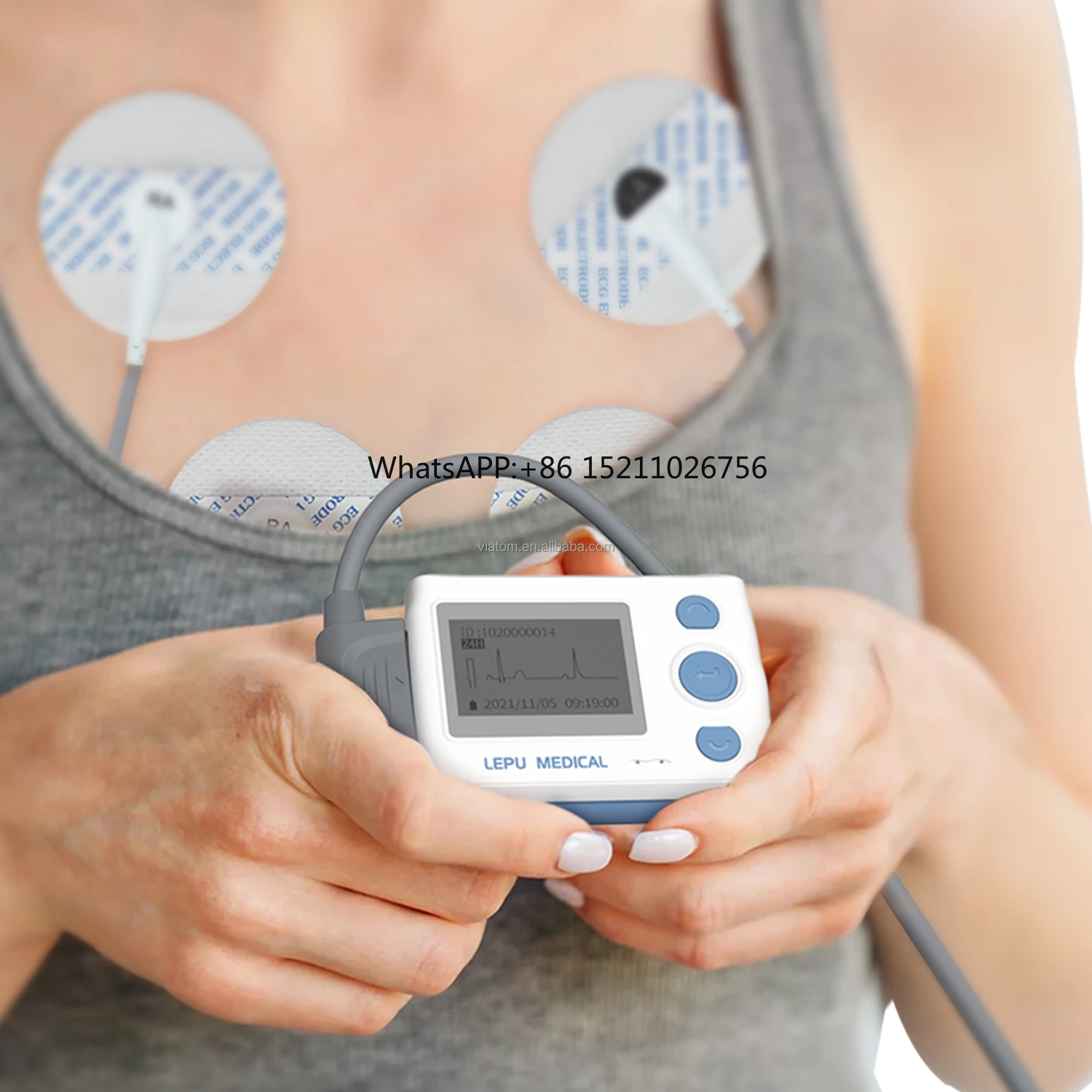 TH12 Home Holter Ecg 12 Channel Palm-size Lightweight 12 Lead Holter Recorder With Ai Analysis 24-hour Ecg Monitoring