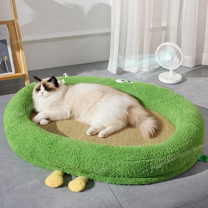 Removable and Washable Summer Cat Bed Cooling and Breathable Rattan Mat Dog Beds Cooling Pet Bed Pet Supplies Cats Furniture