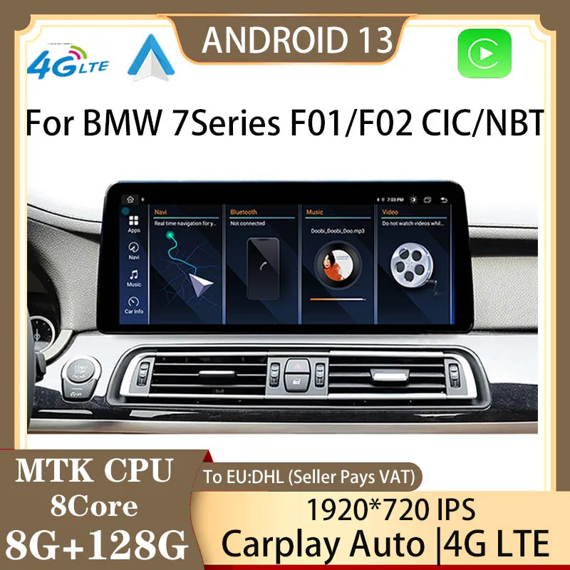 Android13 128G 1920 Carplay Autoradio For BMW 740 Series F01 F02 Car DVD Player Multimedia Monitor Touch Screen GPS Navi 360 Cam