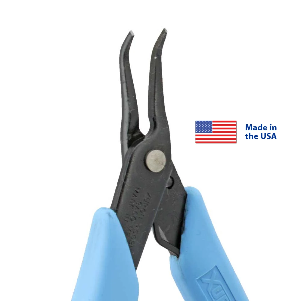 Xuron 450BN Bent Nose Pliers 45° Angled Fine Tweezer Tips Perfect Alignment Non-Marking for Jewelry Making Wire Weaving