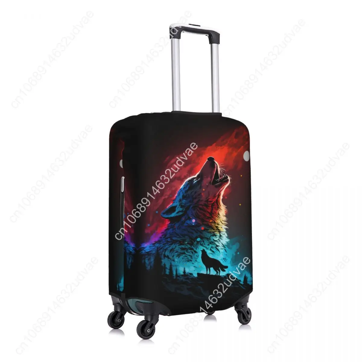 Ghost Wolf Suitcase Cover Washable Custom Travel Luggage Covers for 18-32 Inch