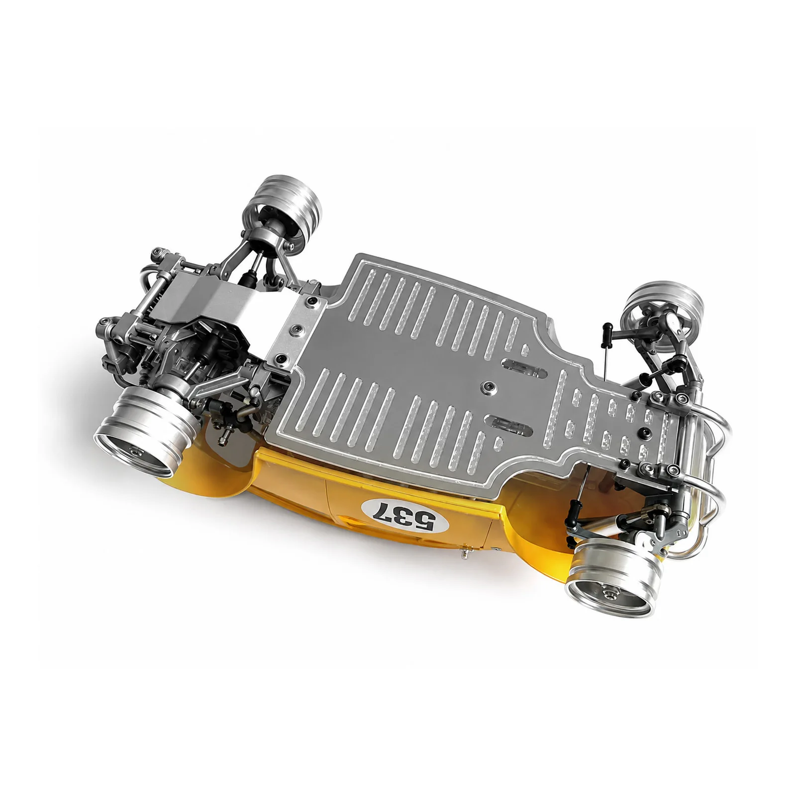 Image of Vollständig simulierte Aluminiumlegierungs-Grundplatte für TAMIYA 1/10 Sand Scorcher Golden Turtle SRB RC Car Metall-Upgrade-Zubehörteile