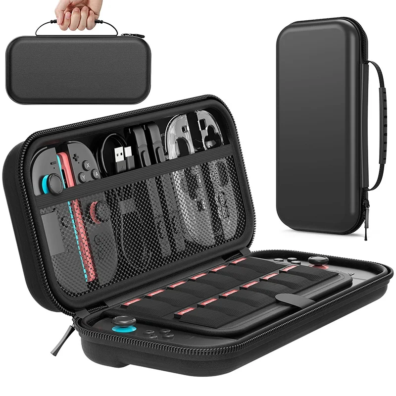 Portable Carrying Case For Switch OLED Controller Travel EVA Shockproof Bag With Game Cards Slots For NS Switch OLED Accessories