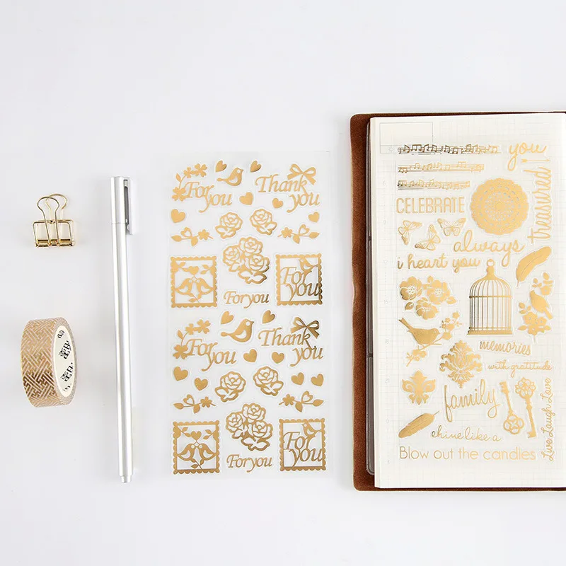 Vintage Postage Stamps Sticker Transparente Notebook Diary DIY Decoration Stickers Stationery for Midori Planner School Supplies