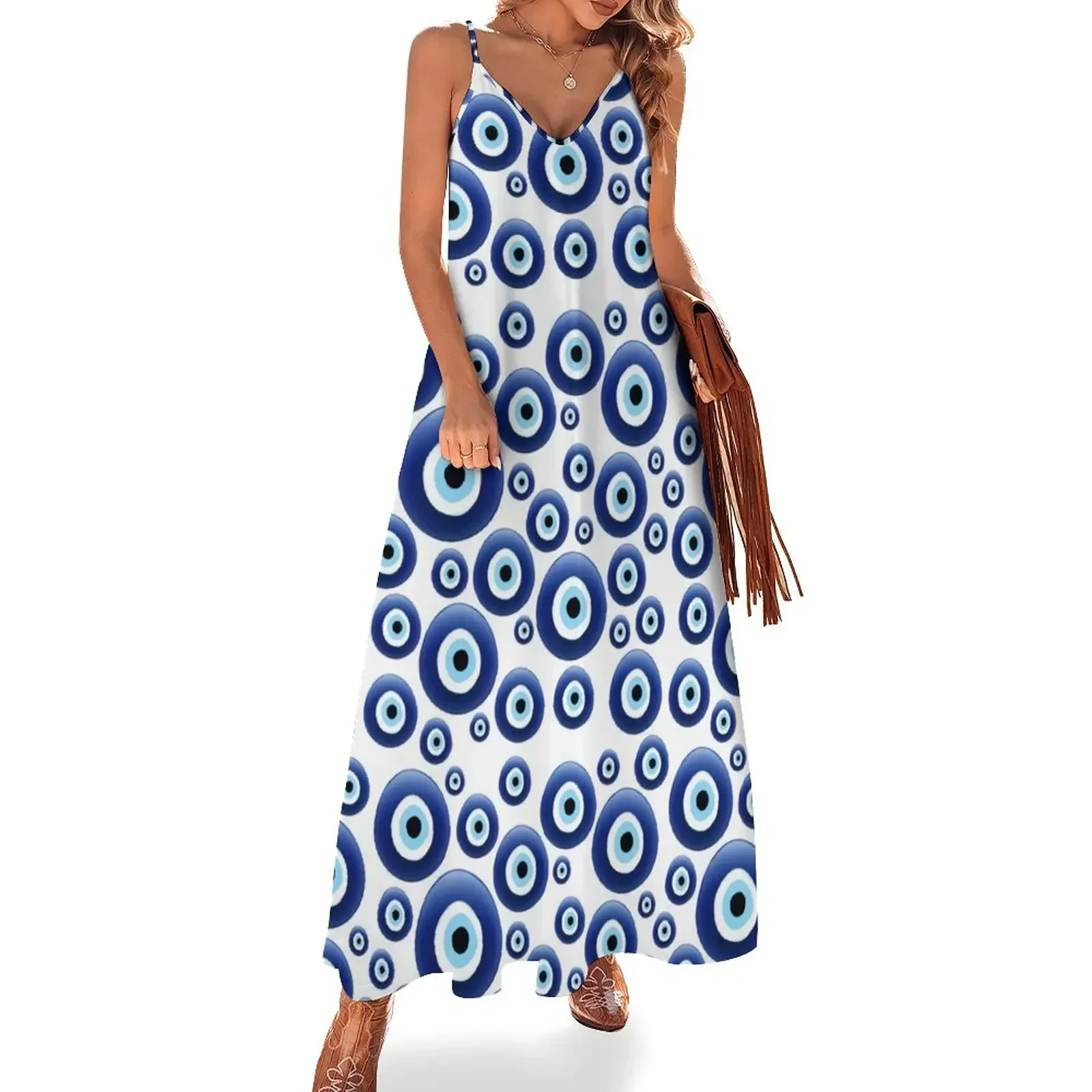 

Mediterranean Evil Eye Protection Sleeveless Dress sensual sexy dress for women Elegant gowns Dress