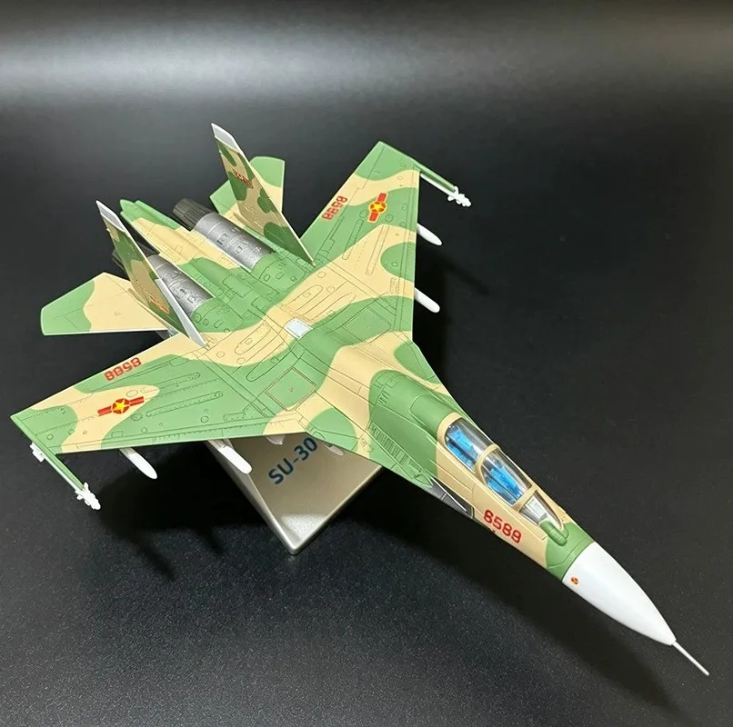 Diecast 1:100 Scale SU-30MKK Fighter Aircraft Model Replica Alloy Simulation Model Plane For Military Aviation Enthusiast Gift