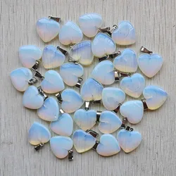 Fashion  hot sell opal stone heart charms pendants for jewelry making good quality  50pcs/lot free shipping Wholesale