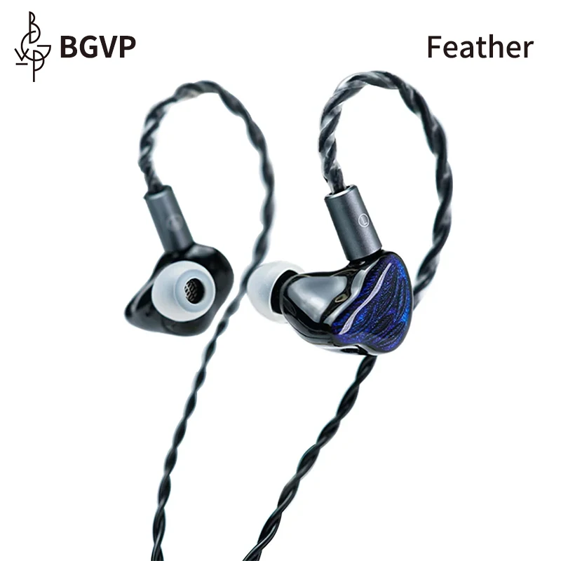 

BGVP Feather Earphones in-Ear Wired Hifi Headphone 4BA+1DD Hybrid High Quality Earbuds with 0.78mm 2pin Detachable Cable Headset