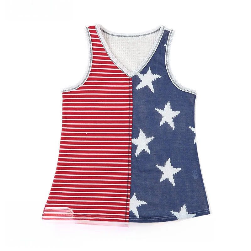 T-shirt d'été imprimé étoiles pour femmes, bretelles fines, coupe ample, Svel, haut décontracté, confortable et respirant