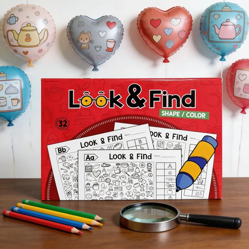 32 Page Interactive Treasure Hunt Coloring Activity Book, Including Game Searching, Improving Focus Motor Skills Writing Ability