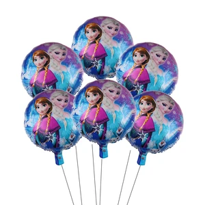 6 piezas de 18 pulgadas Frozen Elsa Balloons Anna Olaf Princess Helium Globos's Birthday Fiesta Baby Shower Decoraciones para niños 12 mejores decoraciones de cumpleaños de princesas de ventas - №7