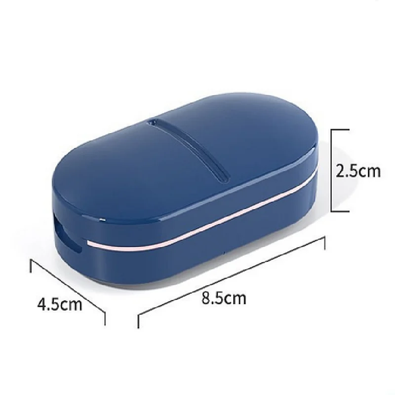 Small Pill Cutter Portable Medicine Box Pill Tablets Container Waterproof Travel Case Pill Splitter Cuts Vitamins Tablet