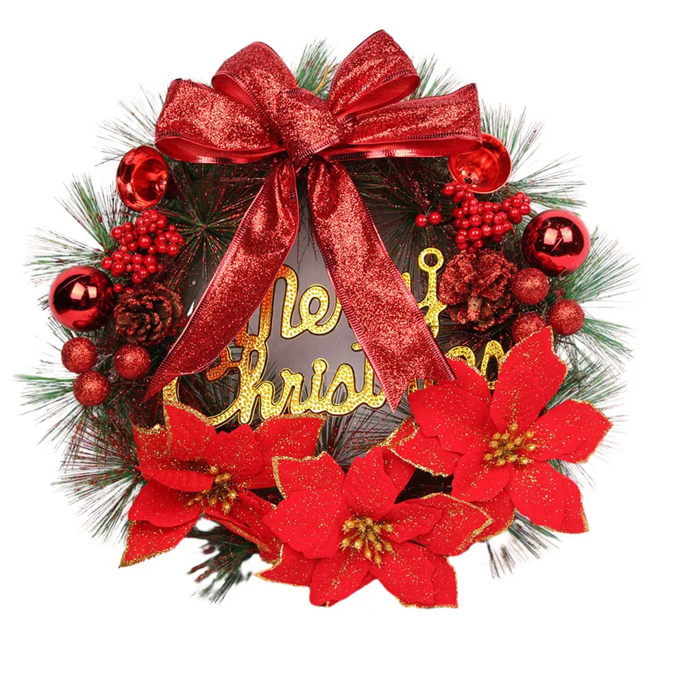 

1 шт. рождественские венки 11,81 дюйма украшение для входной двери с бантом рождественские украшения домашний декор миниатюрный венок