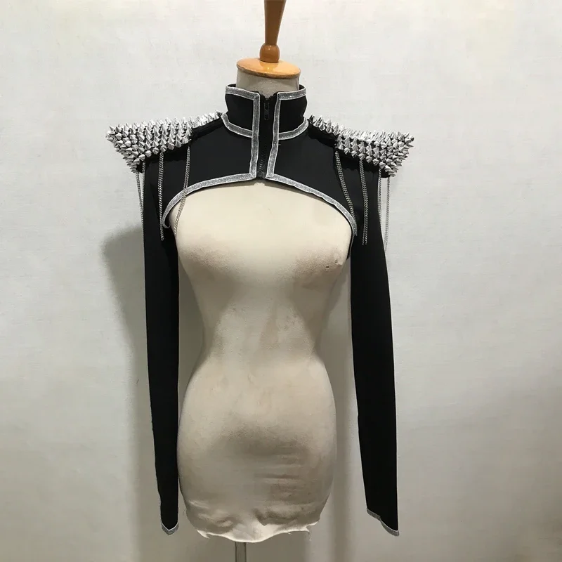 وسادات كتف جاز نسائية ، طيران الأظافر ، ملابس الهذيان ، ملهى ليلي ، دي جي ، دي جي ، دي جي ، ملحقات أداء المسرح ، XS7617