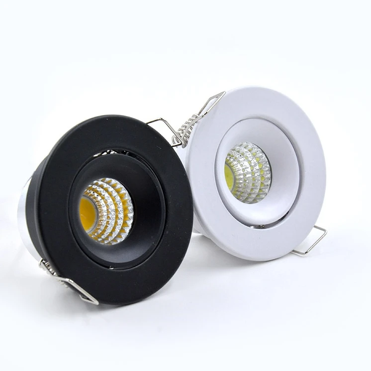 110V 220V 3W LED ceiling lamp LED spot light embed mini dimmable COB LED downlight D52mm Hole 45mm white,black Including driver