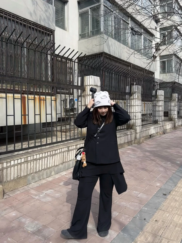 

Брюки-клеш Bla с высокой талией, длинные повседневные прямые леггинсы больших размеров, женская одежда, мягкие и удобные, модные, больших размеров