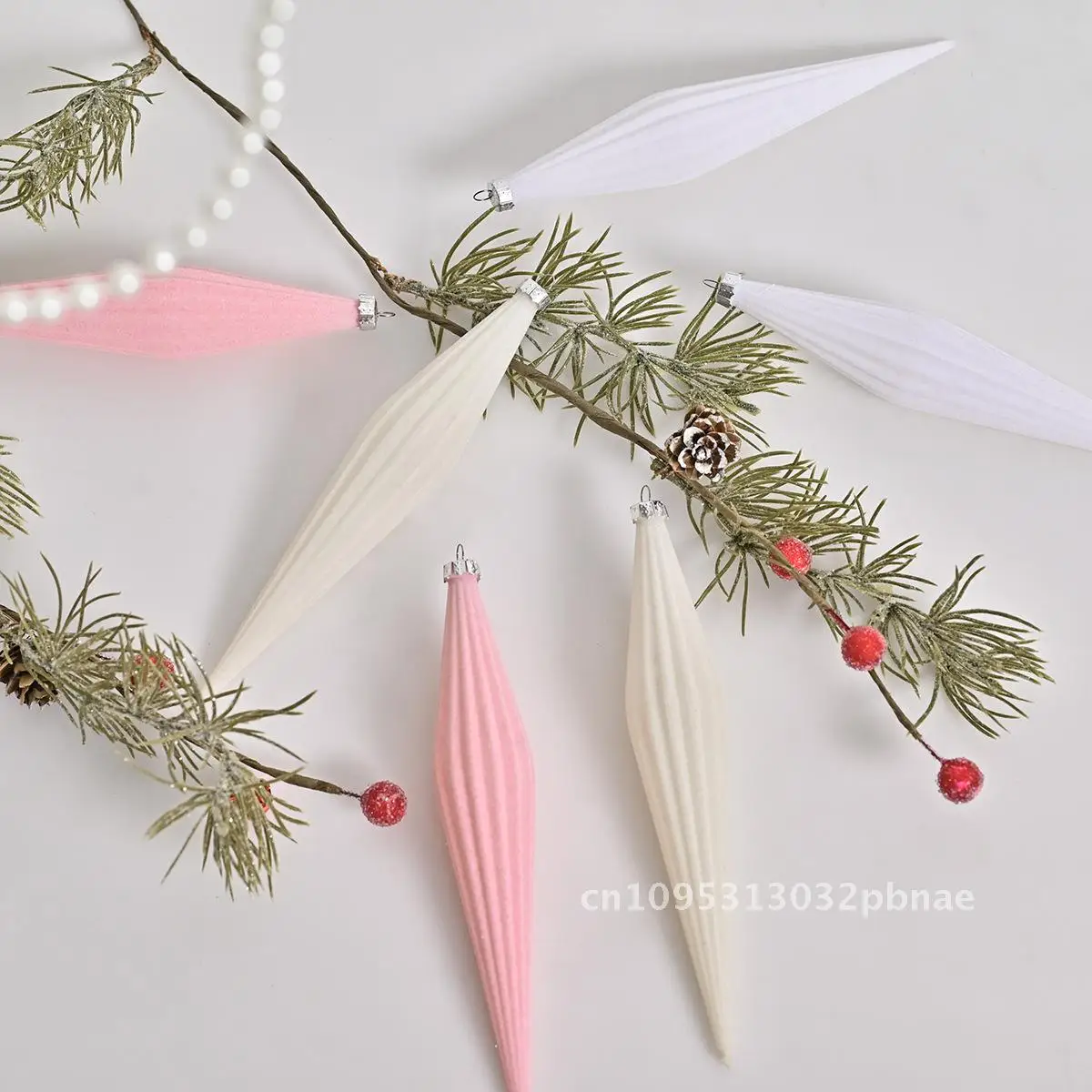 

New Christmas holiday party home decoration pendant high 18CM special-shaped ball flocking ball suit