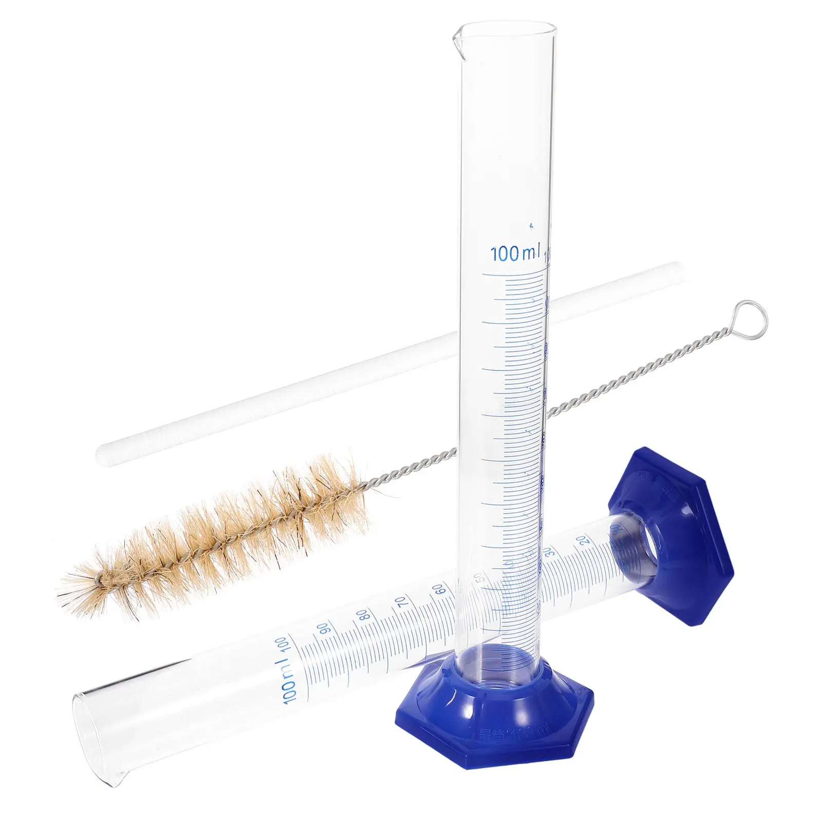 

Набор из 4 прозрачных градуированных цилиндров по 100 мл, лабораторные стеклянные мерные цилиндры, химические принадлежности, со встроенной шкалой, термостойкие