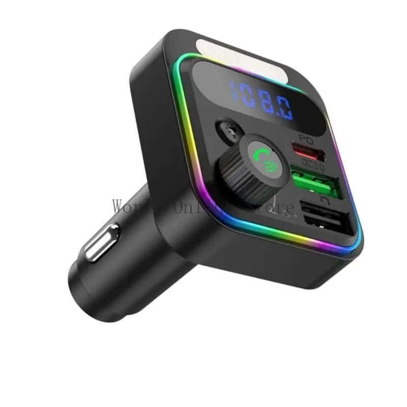 

Автомобильный Bluetooth-совместимый 5,3 FM-передатчик PD20W и QC3.0 Адаптер зарядного устройства 87HC