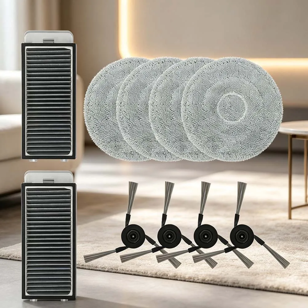 Side Brush HEPA Filter and Microfiber Mop Pad Kit for MOVA V70 for Ultra Complete Robot Vacuum Cleaner 10 Piece Set