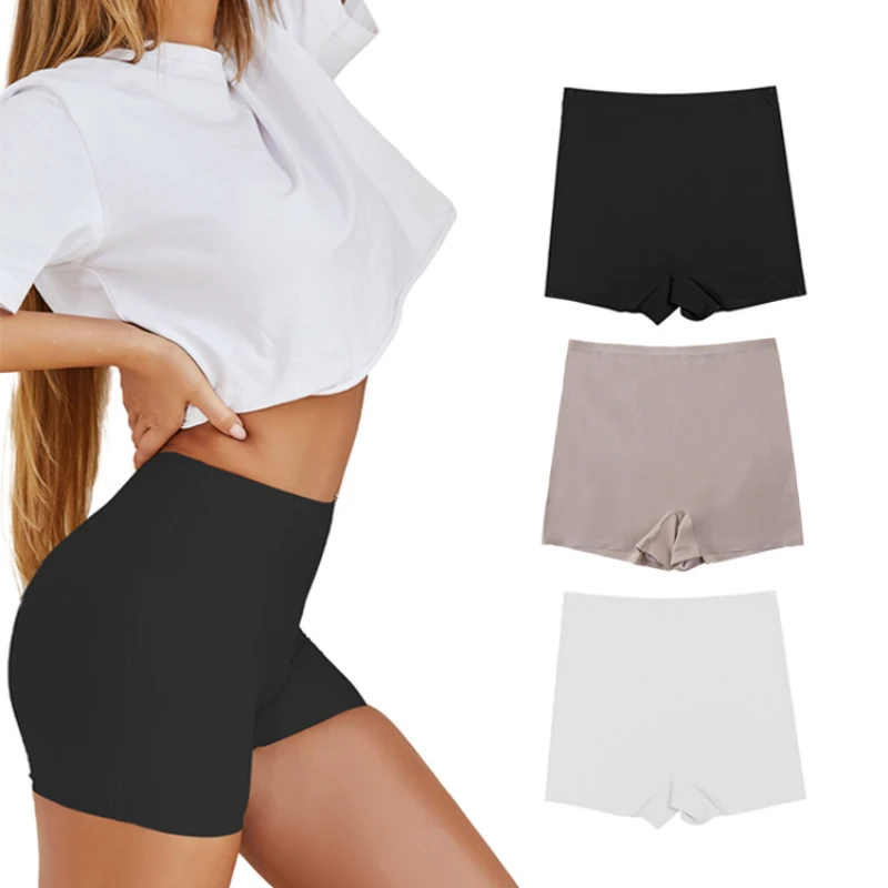 Safety Pants High Waist Women\'s Shorts Under The Skirt Ice Silk Seamless Panties Breathable Boxer Briefs Cycling Shorts