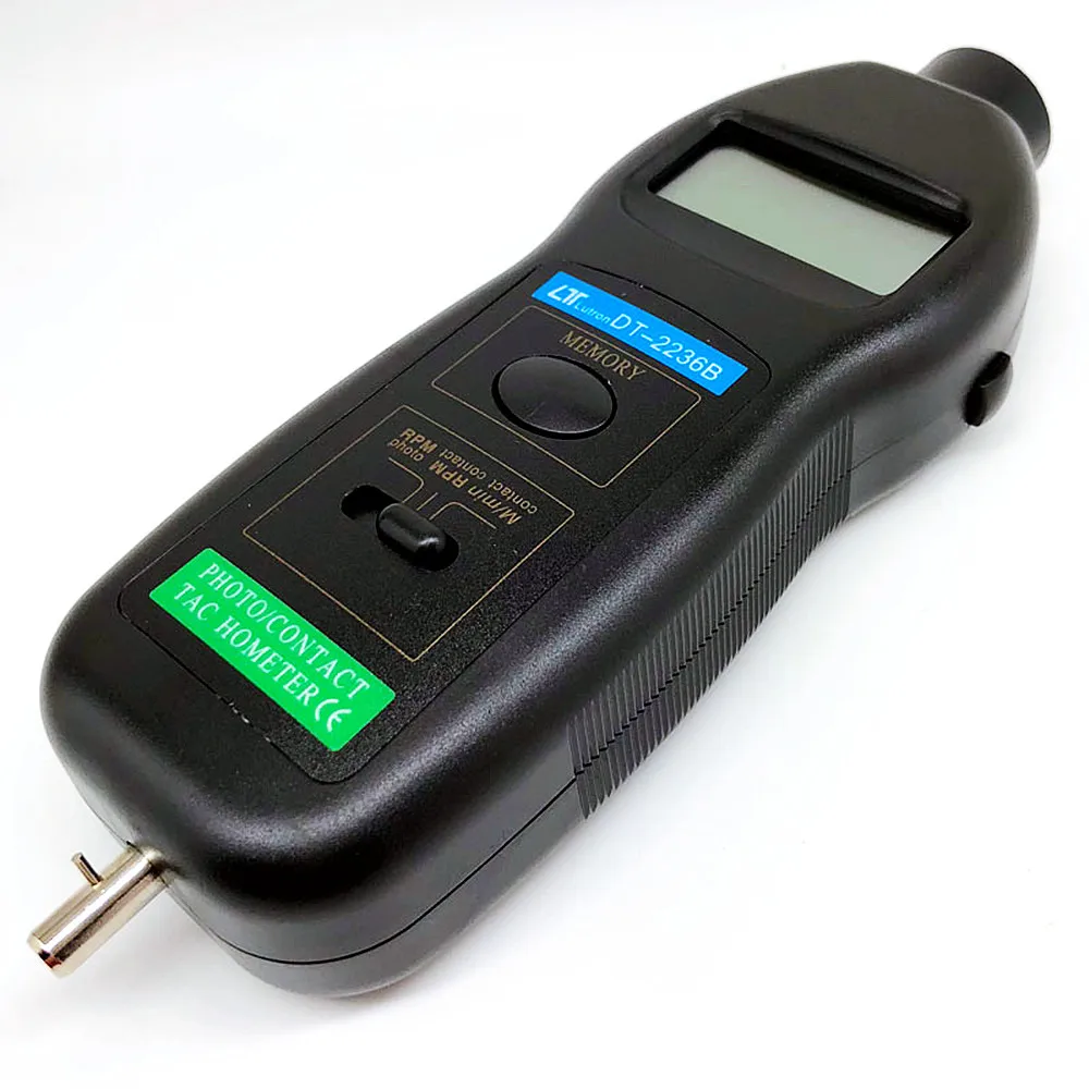 DT2236B/C Laser Optical Contact 2-in-1 Digital Tachometer Multifunctional Speed Measuring Instrument Digital Speedometer for Pre