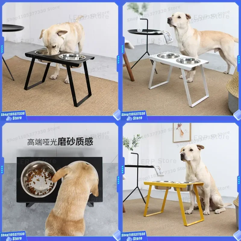 Double Dog Cat Bowl Automatic Drinking Water Feeder Anti Spill Pet Food Basin Stainless Steel Durable Puppy Kitten Supplies