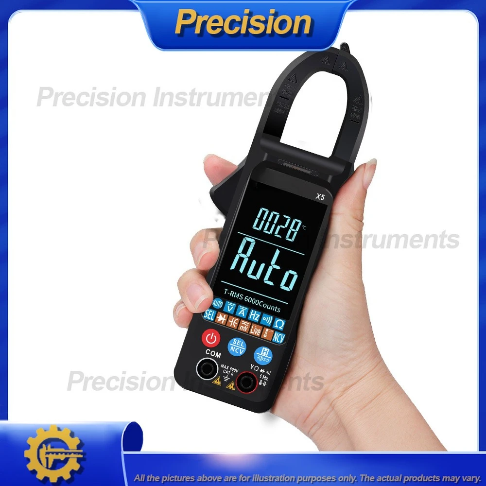 2026 Full Function Auto AC DC Detection Color Screen Clamp Meter for Electricians Digital Multimeter