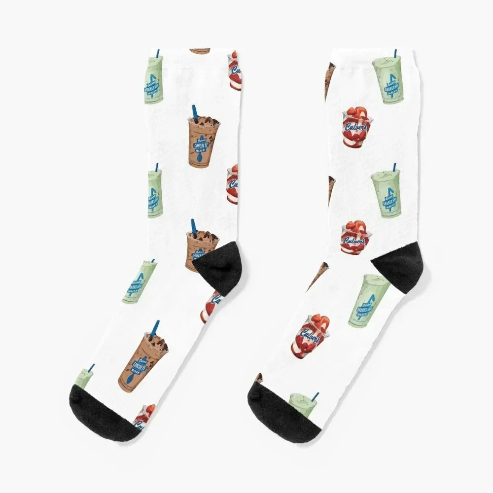 Culvers Ice Cream Concrete Mixer Shake Socks floral hockey christmas gifts shoes Socks Woman Men's