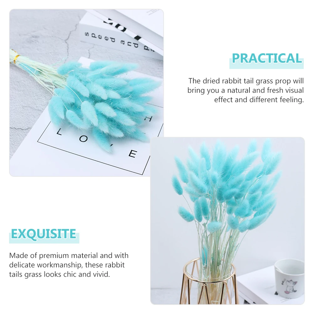 60Pcs Dried Bunny Tails Grass Natural Rabbit Tail Pampas for Creative Home Decor DIY Centerpiece Decoration Supplies