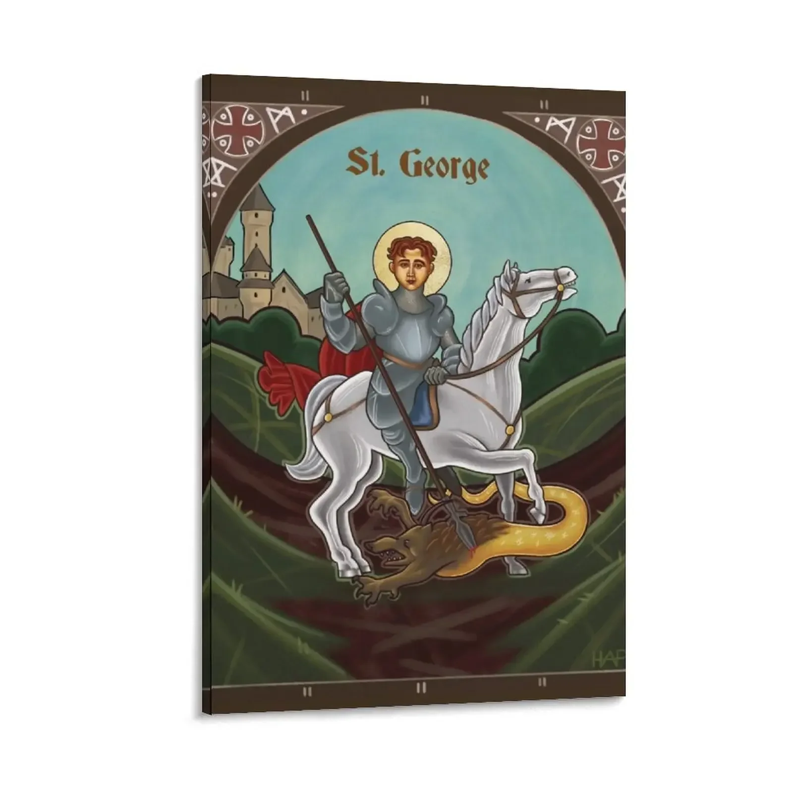 

Icon of St. George Canvas Painting Decorative painting for bedroom decor anime wall decor