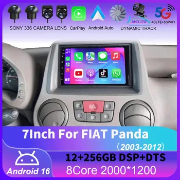 Radio para coche de 7 pulgadas con Android 16 para FIAT Panda 2003 2004 2005 2006 2007 -2012, reproductor multimedia estéreo, navegación, autoradio, Carplay, Auto 1
