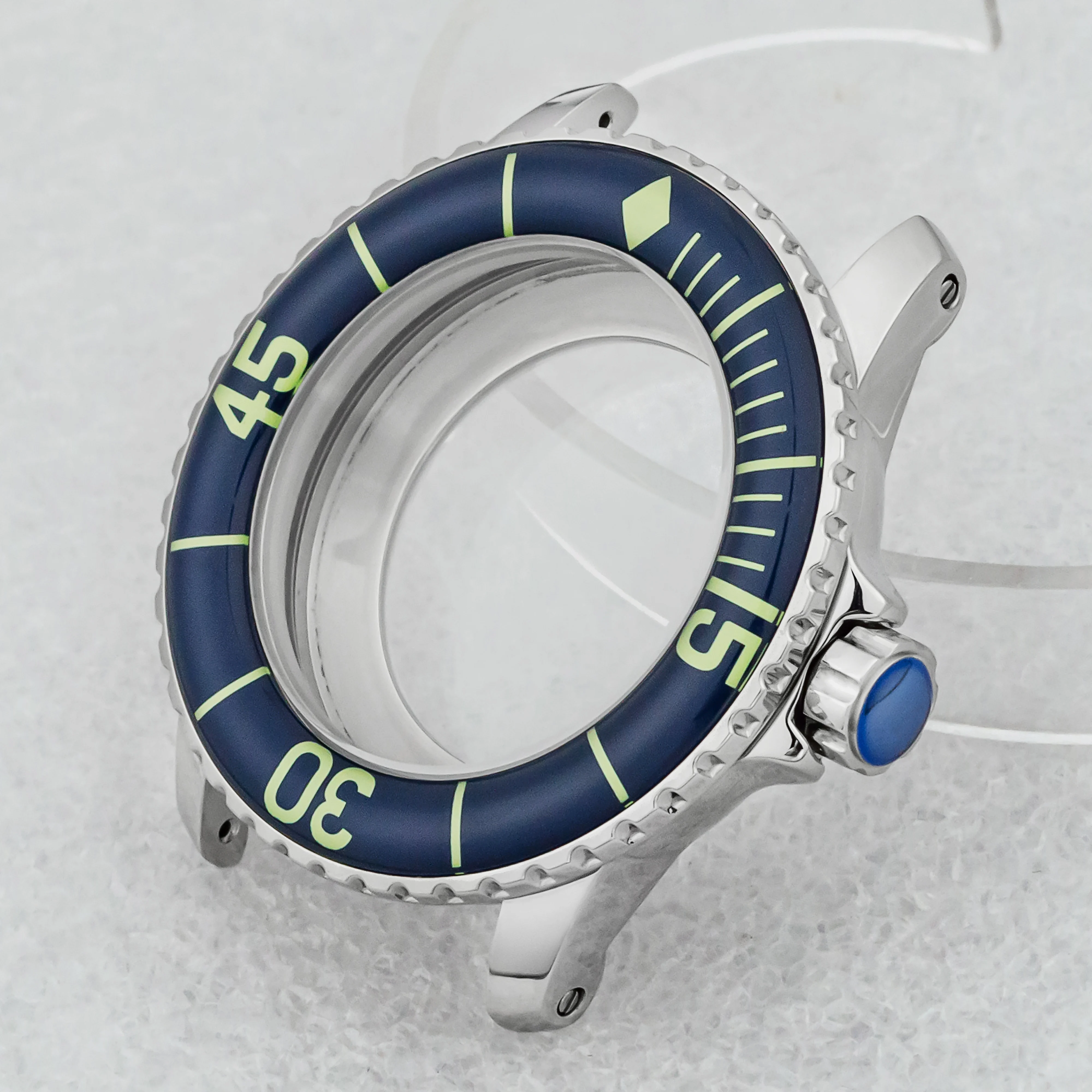 NH35 Case 45mm Watch Case Stainless Steel 10ATM Waterproof for Fifty Fathoms Watch Case fit NH35 NH36 Movement Replacements