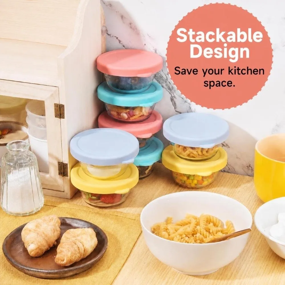 4Pcs High Quality Silicone Glass Custard Cup Cover Airtight Resuable Replacement Jar Lid Sealing Leakproof Lid Cover