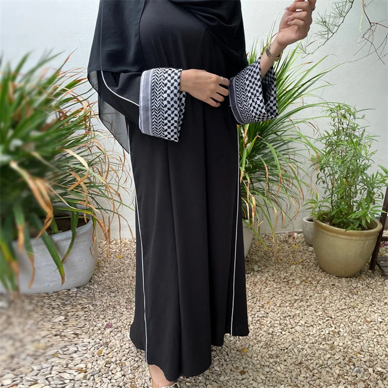 

Abaya Modest Casual Muslim Patchwork Print Women Long Maxi Dress Turkish Dubai Saudi Kaftan Islam Party Eid Ramadan Femme Caftan