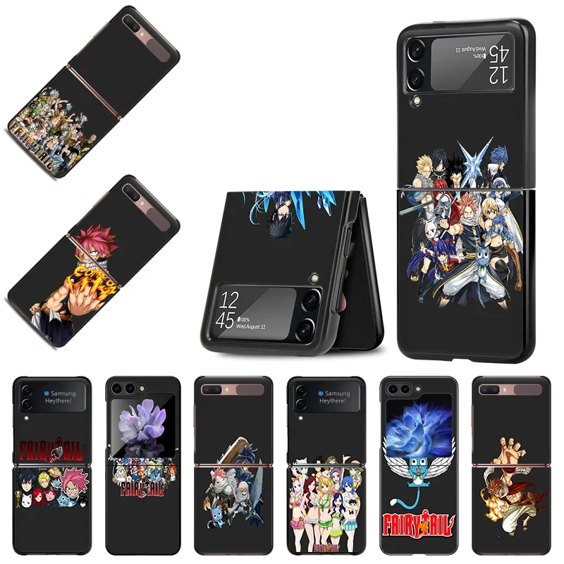 Matte Phone Case For Samsung Galaxy Z Flip6 5G Flip5 Flip4 Flip3 ZFlip 6 3 4 5 Fairy Tail Hard Black Cover