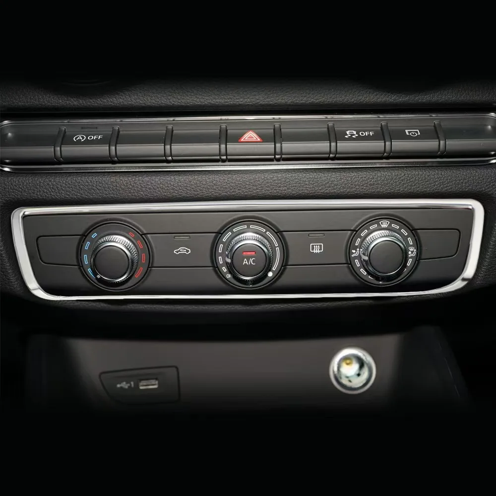 Suitable for Audi A3 8V Stainless Steel Headlight Switch Panel Center Console Air Conditioning Knob Panel Frame