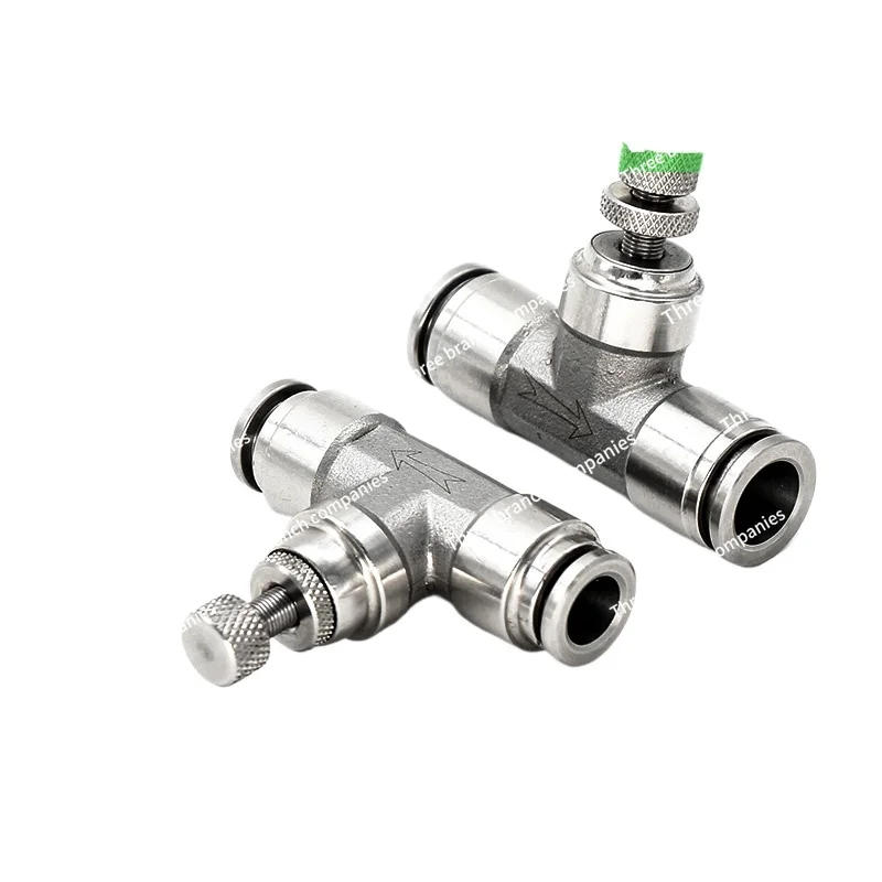 304 Stainless Steel Pipe Throttle Valve Trachea Quick Plug Connector High Temperature Pneumatic Speed Control SA4 6 8 10 12