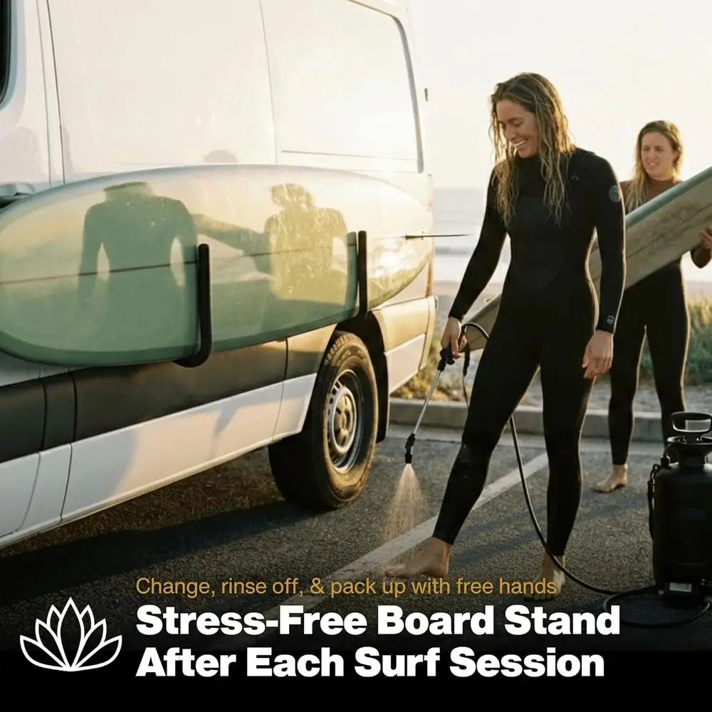 Portable Magnetic Surfboard Stand for Parking and Beach - Protects Longboards, SUPs, and Skateboards - Easy Setup, No Tools Need