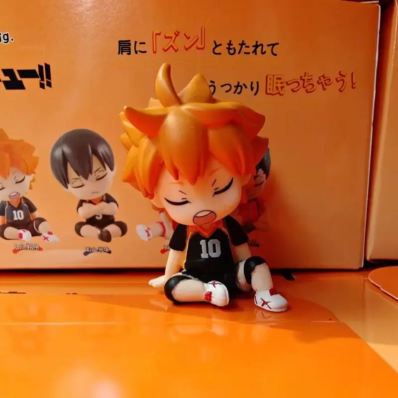 Bandai-Dormir Hinata Kageyama Tobio Anime Boneca, Ornamento Handmade Desktop, Quatro Figuras Toy, Presente Festival, 6cm, 4Pcs