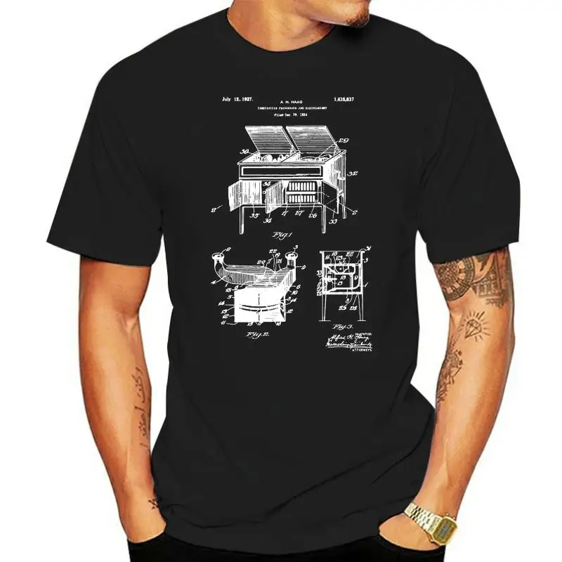 T-shirty Moda 2022 Odtwarzacz radiowy Fonograf T-Shirt Radio T-shirt Stereo DJ MC Prezent muzyczny Crew Neck Mężczyźni Krótki rękaw